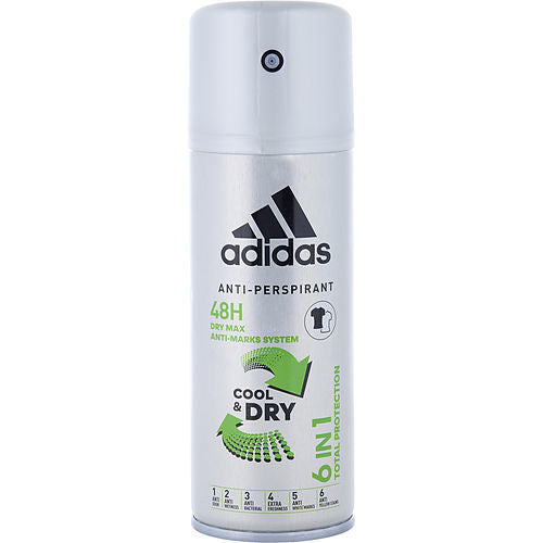 Adidas 6 In 1 Cool & Dry For Men 5 oz 48H Anti-Perspirant Body Spray…Total Protection...Dry Max / Anti-Marks System...Unboxed