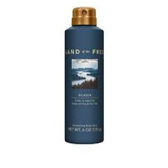 Land of The Free Acadia by Coty 6 oz. Deodorizing Body Spray...Cool & Aquatic