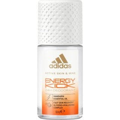 Adidas Active Skin & Mind Energy Kick for Women 1.7 oz 24H Antiperspirant Deodorant Roll-On…Mandarin Essential Oil