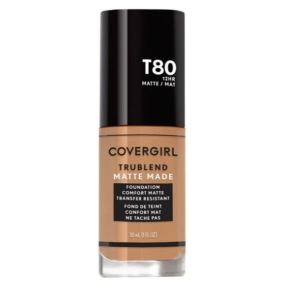 CoverGirl TruBlend Matte Made Liquid Foundation 1.0 fl oz…Color: T80 Toasted Caramel