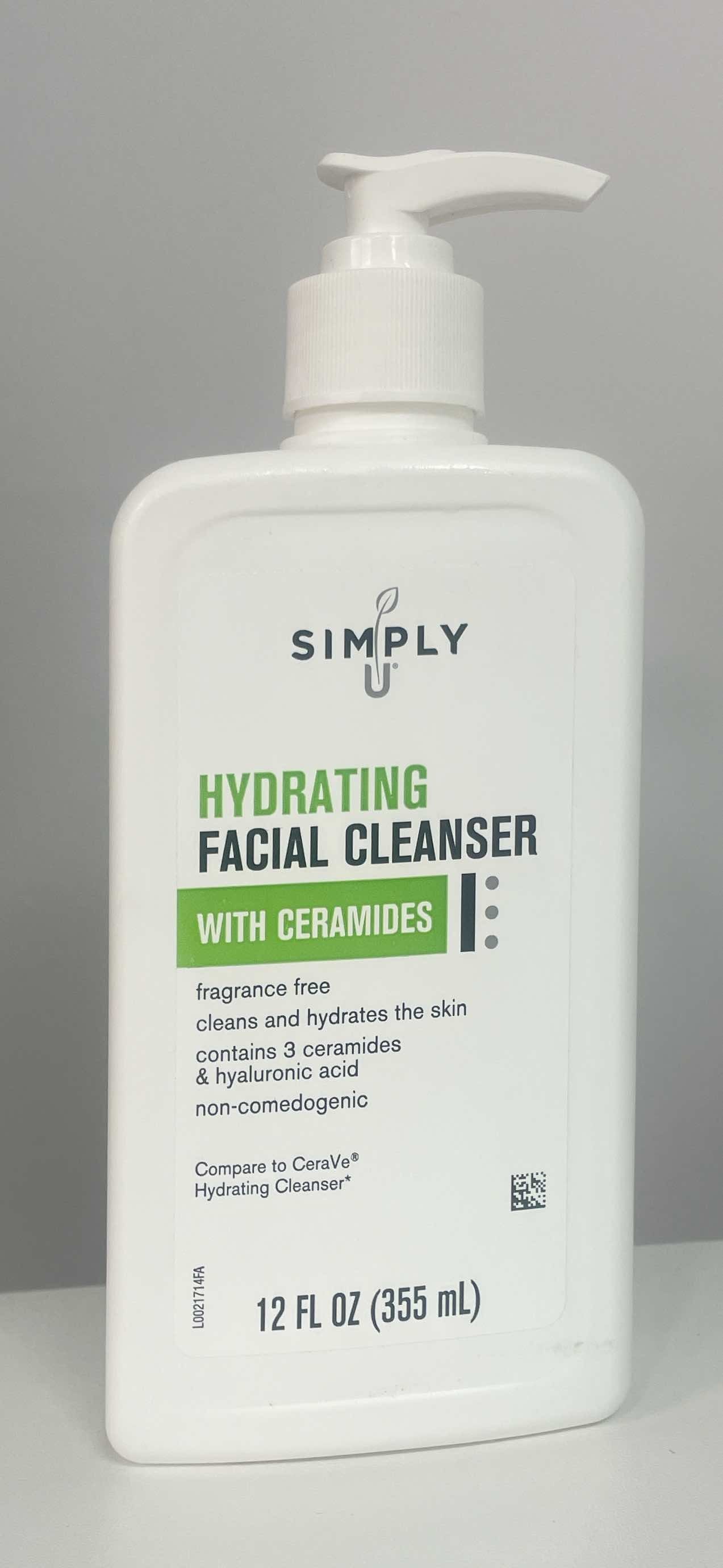 Simply U Hydrating Facial Cleanser 12 oz with Ceramides