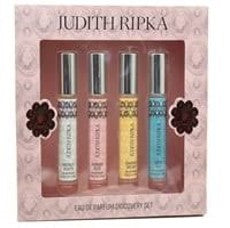 Judith Ripka Eau de Parfum Discovery 4 Piece Rollerball Set…Set Includes: .33 oz Moonlit Nights… .33 oz Runway Rose… .33 oz Diamond Dreams… .33 oz Aqua Sky