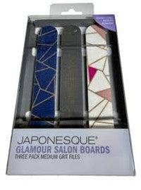 Japonesque Glamour Salon Boards…Medium Grit Files...3 Pack