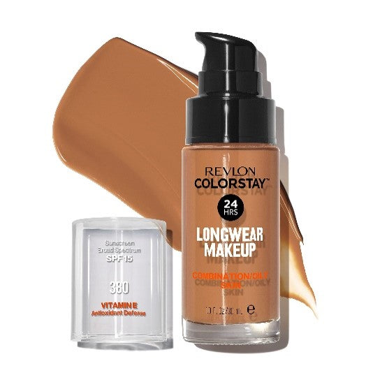 Revlon Colorstay Liquid Foundation for Combination/Oily Skin, SPF 15, Longwear Medium-Full Coverage with Matte Finish...Color: Rich Ginger