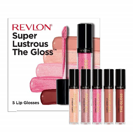 Revlon Super Lustrous 'The Gloss' Gift Set…Set Contains 5 Colors: Indulge In It…Pinkissimo…Lean In…Snow Pink…Super Natural