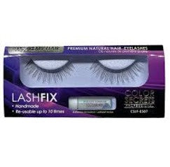 Lashfix Premium Natural Eyelashes…100% Remy Hair…Color Secrets Professional…Handmade…Re-usable up to 10 times..Has Built in Hanger For Pegboard...Includes Adhesive - Style: CSLF-E507