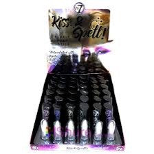 W7 Cosmetics…Kiss & Spell! ... Pearly Pout Lip Potion…36 Piece Countertop Display Prepack. Contains: 6 Pieces each 6 Shades… Formulated with Jojoba oil & Shea Butter for smooth, soft bewitching lips