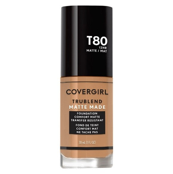 CoverGirl TruBlend Matte Made Liquid 1 oz Foundation…Color: Toasted Caramel #T80