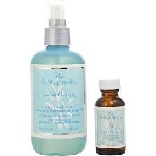 The Healing Garden 8 oz. Juniper Clarity Body Mist and 1 oz. Clarity Aroma Therapy On Pack
