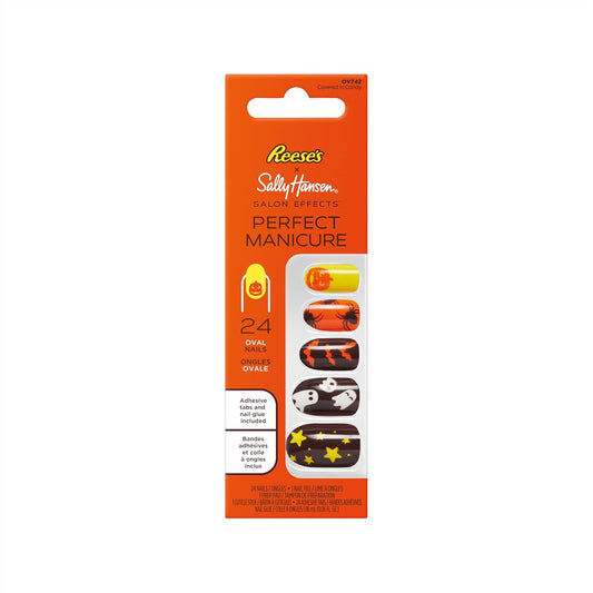 Sally Hansen Salon Effects Perfect Manicure Press-On Nails Kit 24 Count, Oval Shaped…Color: OV742 Covered In Candy, Reeses (99350203048)