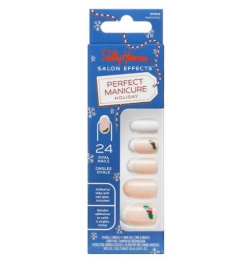 Sally Hansen Salon Effects Perfect Manicure Press-On Nails Kit 24 Count, Oval Shaped…Color: OV912 Heartstrings, Holiday (99350204992)