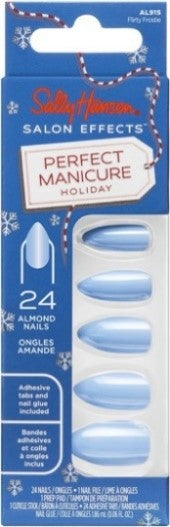 Sally Hansen Salon Effects Perfect Manicure Press-On Nails Kit 24 Count, Almond Shaped…Color: AL915 Flirty Frostie, Holiday (99350204995)
