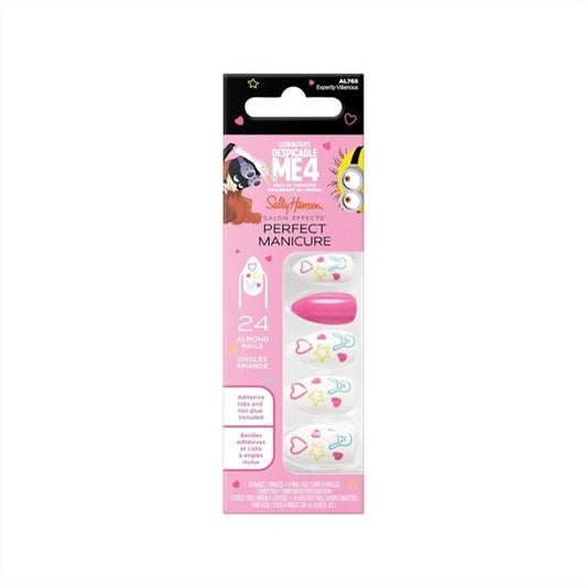 Sally Hansen Salon Effects Perfect Manicure Press-On Nails Kit 24 Count, Almond Shaped…Color: Al765 Expertly Villainous, Despicable Me 4 (99350207931)