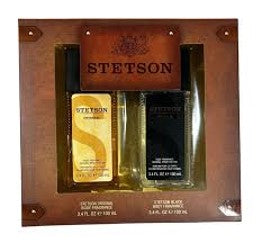 Stetson 2 Piece Set...Set Contains: 3.4 oz. Stetson Original Body Fragrance Natural Spray...Stetson Black 3.4 oz. Body Fragrance Natural Spray