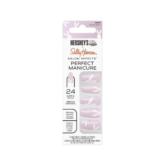 Sally Hansen x Hershey's cookies 'n' crème eggs Salon Effects Perfect Manicure Press-On Nails Kit 24 Count, Coffin Shaped…Color: CO770 True Hoppiness (99350213705)