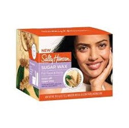 Sally Hansen Sugar Wax for Face & Body…Rinse -Off Sugar Wax…Contains: Wooden Spatula, 10 Cloth Strips