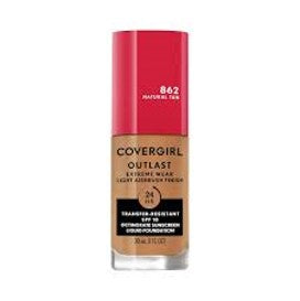 CoverGirl Outlast Extreme Wear 3-in-1 Liquid Foundation 1.0 fl oz…Color: 862 Natural Tan