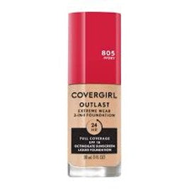 CoverGirl Outlast Extreme Wear 3-in-1 Liquid Foundation 1.0 fl oz…Color: 805 Ivory