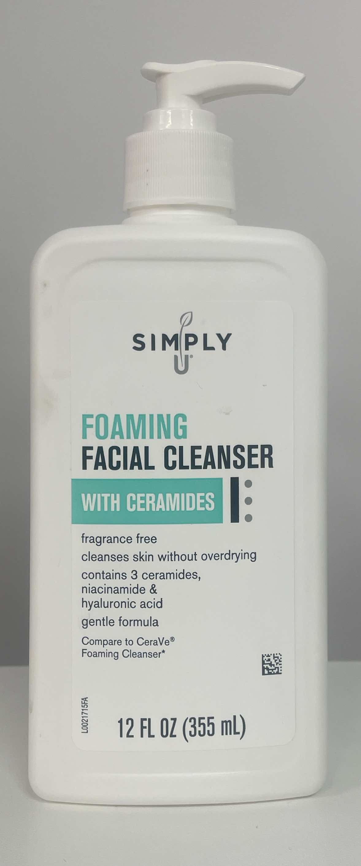 Simply U Foaming Facial Cleanser 12 oz with Ceramides