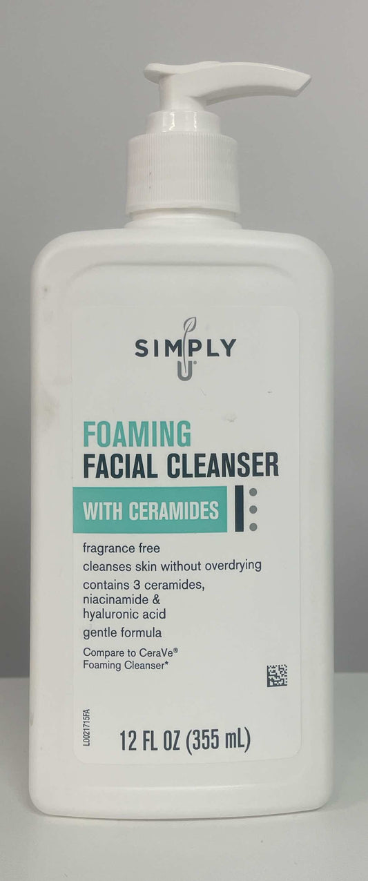 Simply U Foaming Facial Cleanser 12 oz with Ceramides