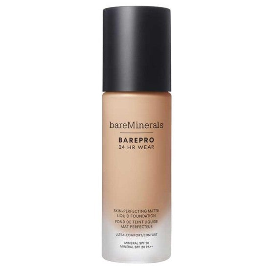 BareMinerals BarePro 24 HR Ultra Comfort Wear Skin-Perfecting Matte Liquid Foundation 1 oz…Broad Spectrum SPF 20 Mineral Sunscreen…Color: 30 Medium Cool