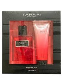 Tahari Red Musk For Men Gift Set…Set Includes: 3.4 oz Eau de Toilette Spray & 3.4 oz Shower Gel