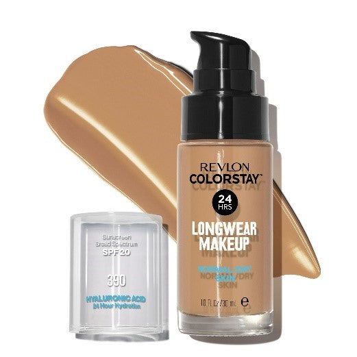 Revlon Colorstay Liquid Foundation for Normal/Dry Skin, SPF 20, Longwear Medium-Full Coverage with Natural Finish…Color: Rich Maple