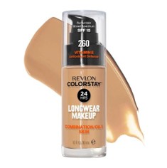 Revlon Colorstay Liquid Foundation for Combination/Oily Skin, SPF 15, Longwear Medium-Full Coverage with Matte Finish...Color: 260 Light Honey (US Packaging)
