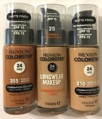 Revlon Colorstay Liquid Foundation for Combination/Oily Skin, SPF 15, Longwear Medium-Full Coverage with Matte Finish...Color: Assorted Colors