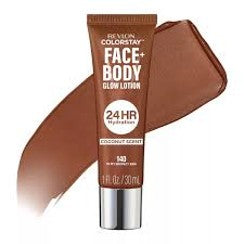 Revlon ColorStay Face & Body Glow Lotion, 24HR Hydration…Color: In My Bronze Era…Coconut Scent