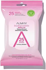 Almay Biodegradable Micellar Makeup Remover Hypoallergenic Cleansing Towelettes…25 Count