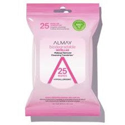 Almay Biodegradable Micellar Makeup Remover Hypoallergenic Cleansing Towelettes…25 Count