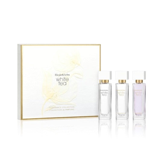 Elizabeth Taylor White Tea 3 Piece Coffret Gift Set…Includes White Tea 0.33 oz Eau de Parfum Spray…White Tea 0.33 oz Eau de Toilette Spray…White Tea 0.33 oz Eau Florale Spray
