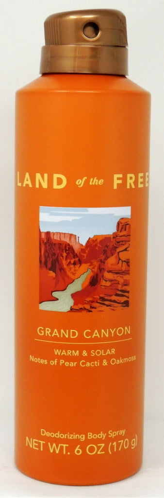 Land of The Free Grand Canyon by Coty 6 oz. Deodorizing Body Spray...Warm & Solar