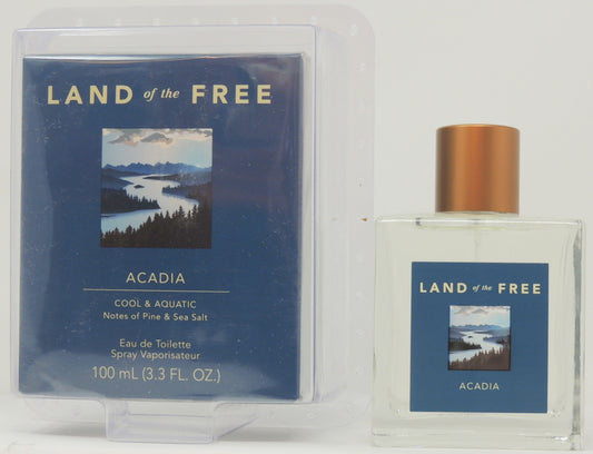 Land of the Free Acadia 3.3 oz. Eau de Toilette Spray...Cool & Aquatic (Clamshell)