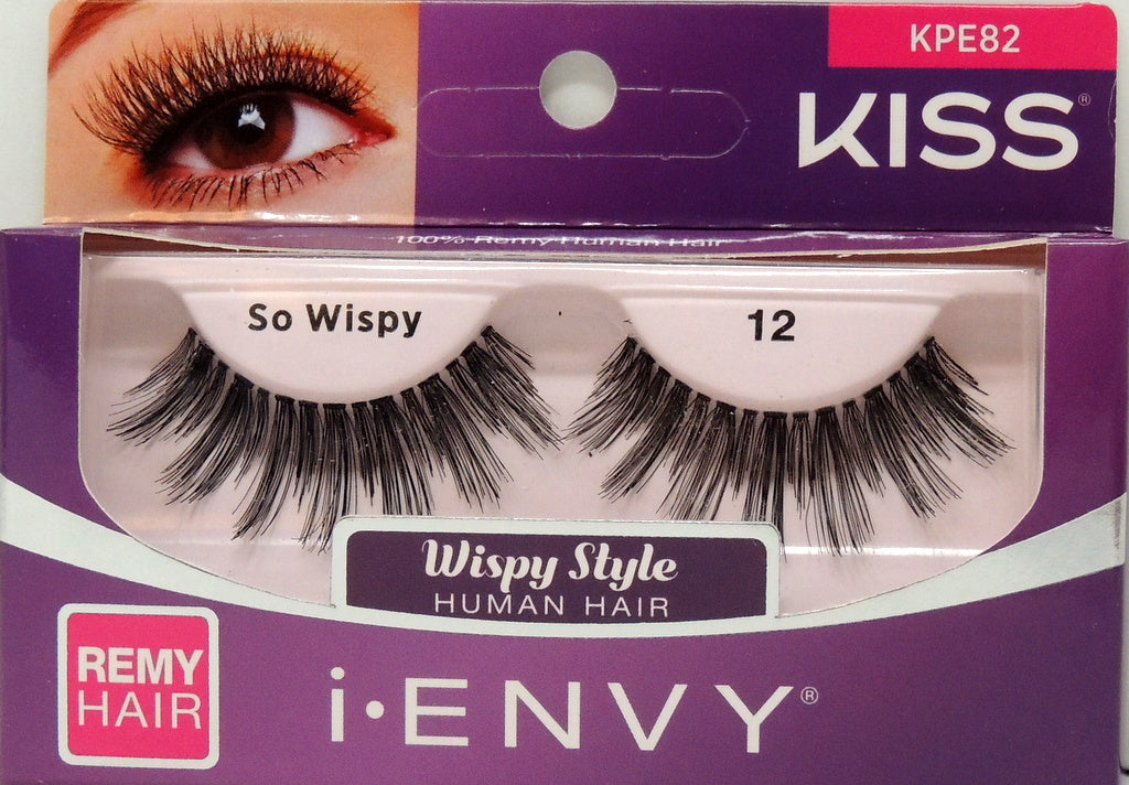 Kiss i-Envy Lashes…Style: So Wispy-12…Wispy Style...100% Premium Remy Human Hair