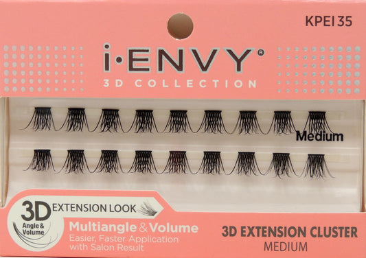 Kiss i-Envy Lashes…3D Extension Cluster Singles....Medium... Multiangle & Volume 3D Extension Look