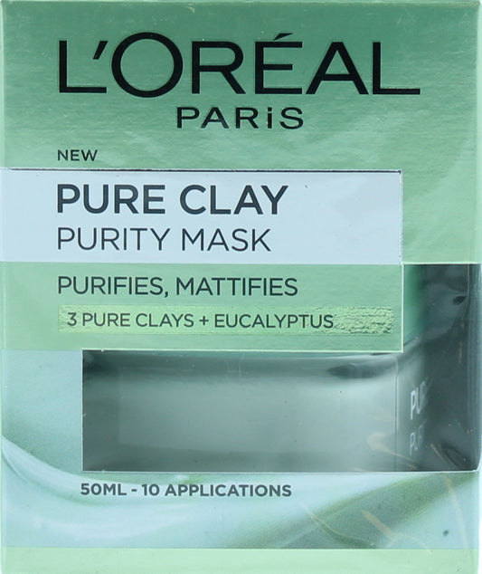 L'Oreal Pure Clay Purity Mask 1.7 oz - 10 Applications