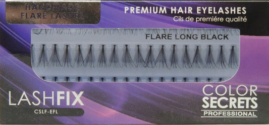 Lashfix Premium Individual Hair Eyelashes…Color Secrets Professional…Handmade Flare Lashes..Has Built in Hanger For Pegboard... Style: CSLF-EFL - Flare Long Black