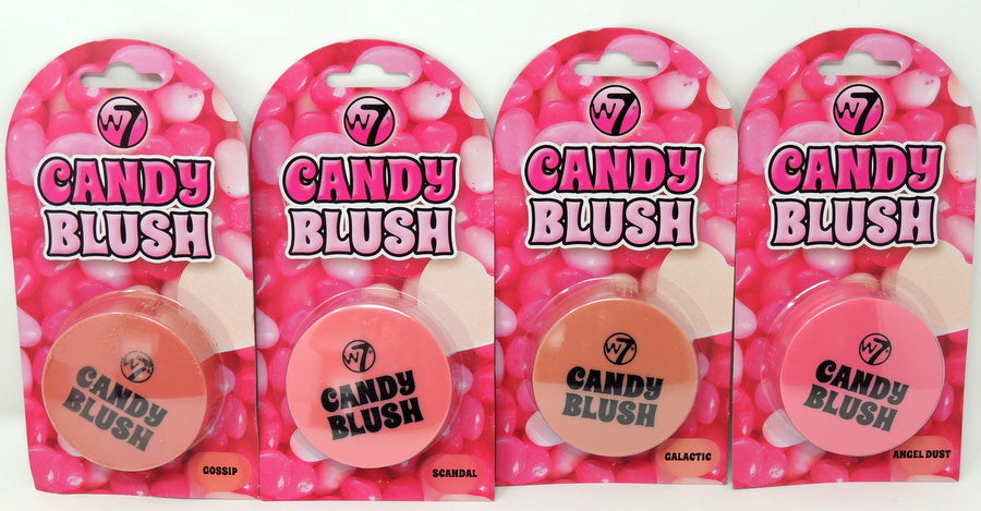 W7 Cosmetics…Candy Blush…Dome Powder Blush…Available Colors: Angel Dust…Galactic…Gossip…Scandal