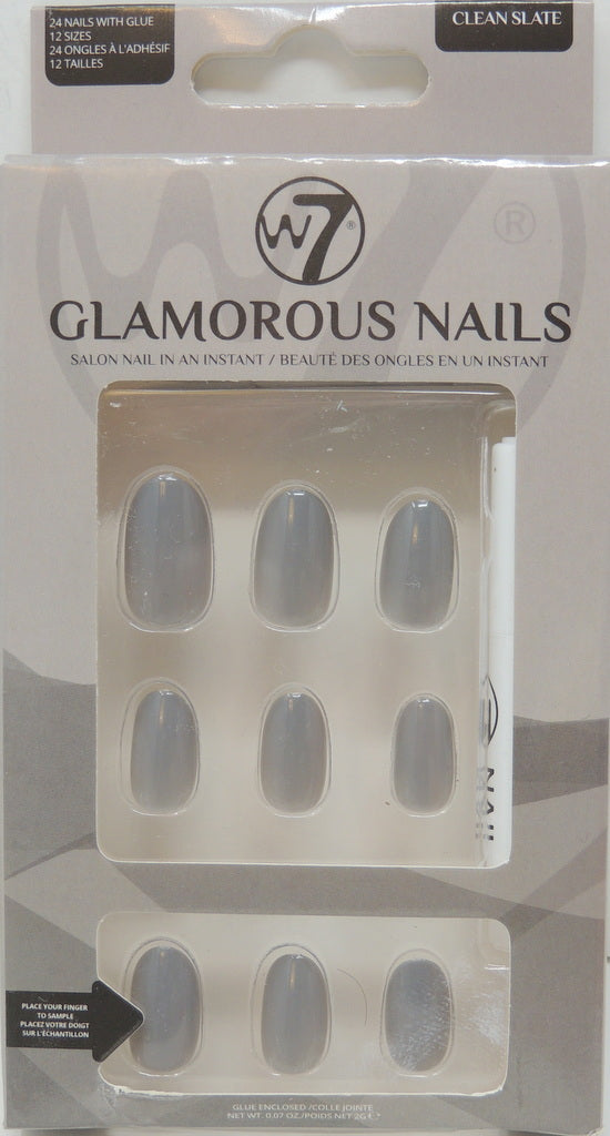 W-7 Glamorous Nails - Style: Clean Slate…Contains: 24 Nails with Glue…12 Sizes