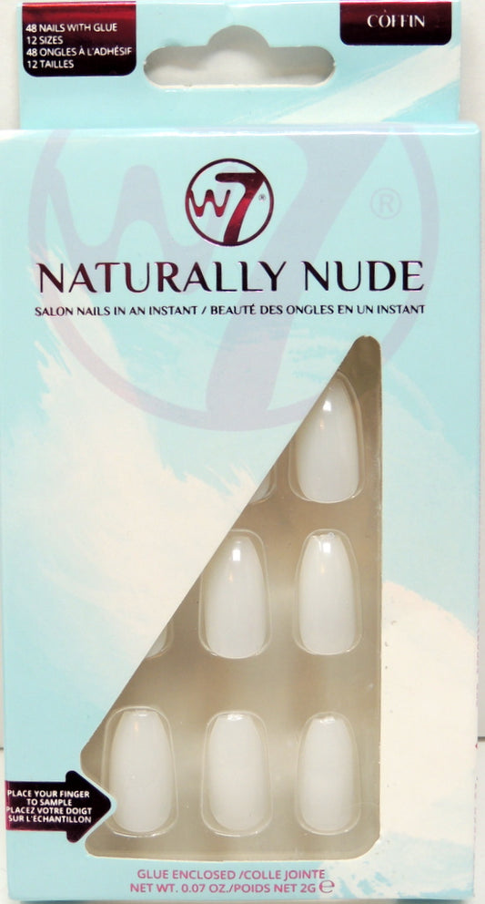 W-7 Naturally Nude Nails - Style: Coffin…Contains: 48 Nails with Glue…12 Sizes